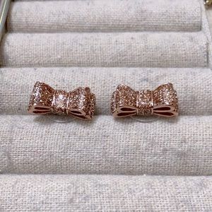 🎀 Kate spade rose gold glitter bow earrings 🎀